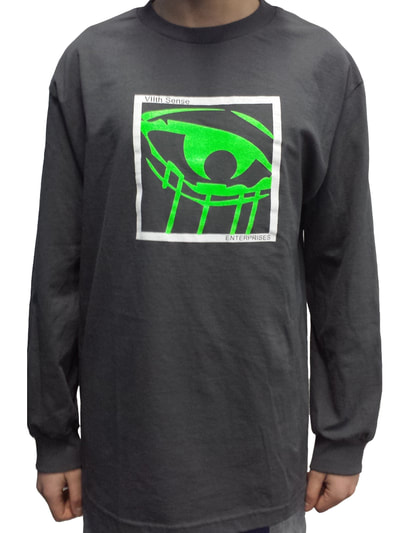 Flo Green Long Sleeve Men's By 7th Sense Enterprises, quality apparel on sale made in Canada 160z cotton, BC owned, made for sled undergarments,