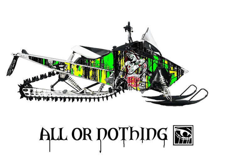 Sled wraps starting at $299.00 canadian All or Nothing wrap for polaris, skidoo, yamaha, arctic cat by 7th sense enterprises