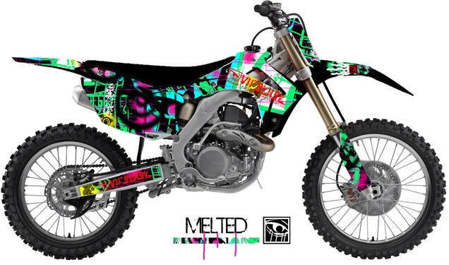 The Melted mx wrap is available for most models of YamahAa,Honda,Suzuki,Kawasaki,Ktm